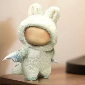 White Dragon Outfit for Labubu 7in with Silver Wing